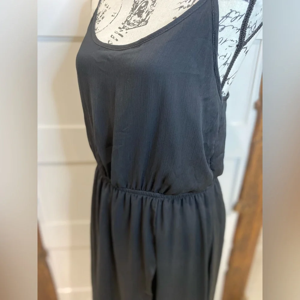 No Boundaries Black Sundress Women’s Large Spaghetti Strap High-Low Hem - Picture 6 of 8